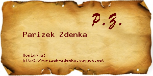 Parizek Zdenka névjegykártya